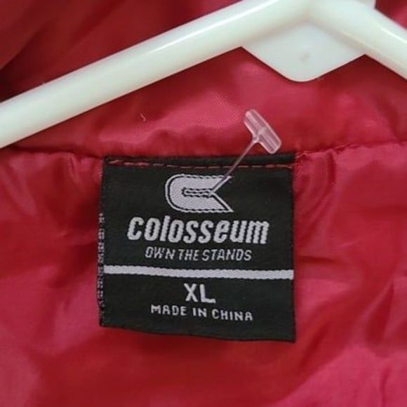 University of Oklahoma Sooners OU Maroon Jacket Colosseum brand with hoodie - Picture 8 of 9